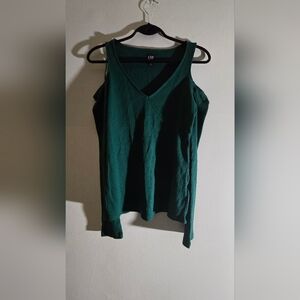 Women's Green V-Neck Top